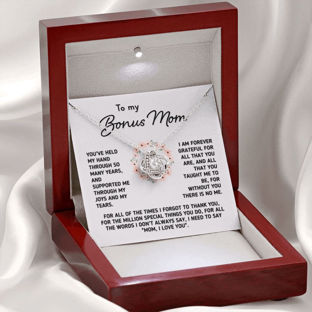 Gift for Bonus Mom - The Gift Of You Jewelry Mahogany Style Luxury Box (w/LED) 