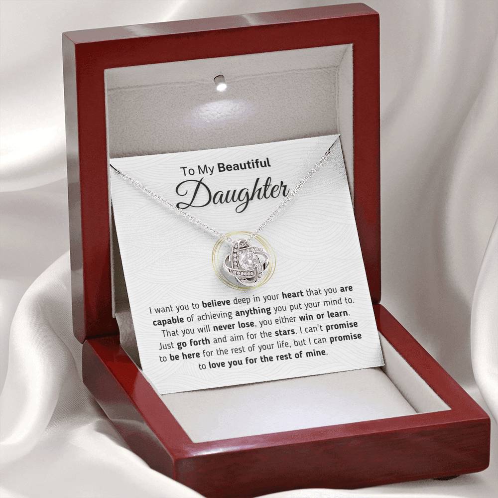 Gift for Daughter - Aim For The Stars Necklace Jewelry Mahogany Style Luxury Box (w/LED) 