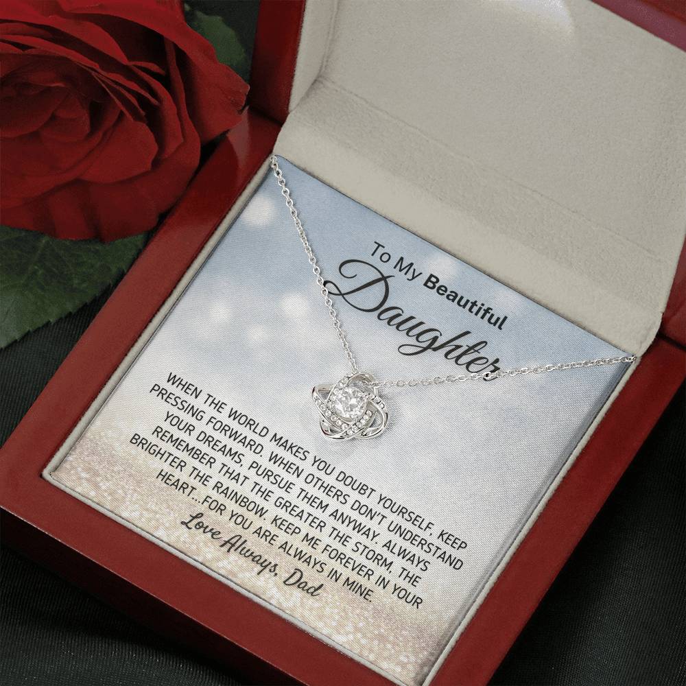 "To My Beautiful Daughter - The Greater The Storm" Love Dad Necklace (0113) Jewelry 