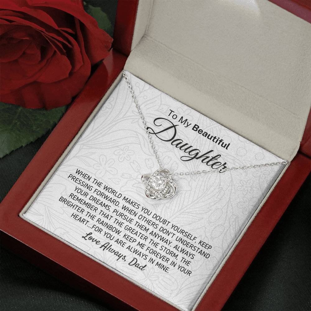 "To My Beautiful Daughter - The Greater The Storm" Love Dad Necklace (0111) Jewelry 