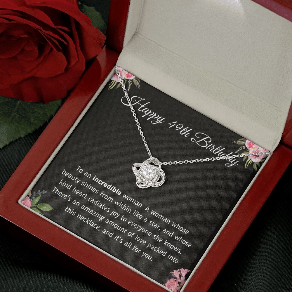 Happy 49th Birthday "To An Incredible Woman" Necklace Jewelry 