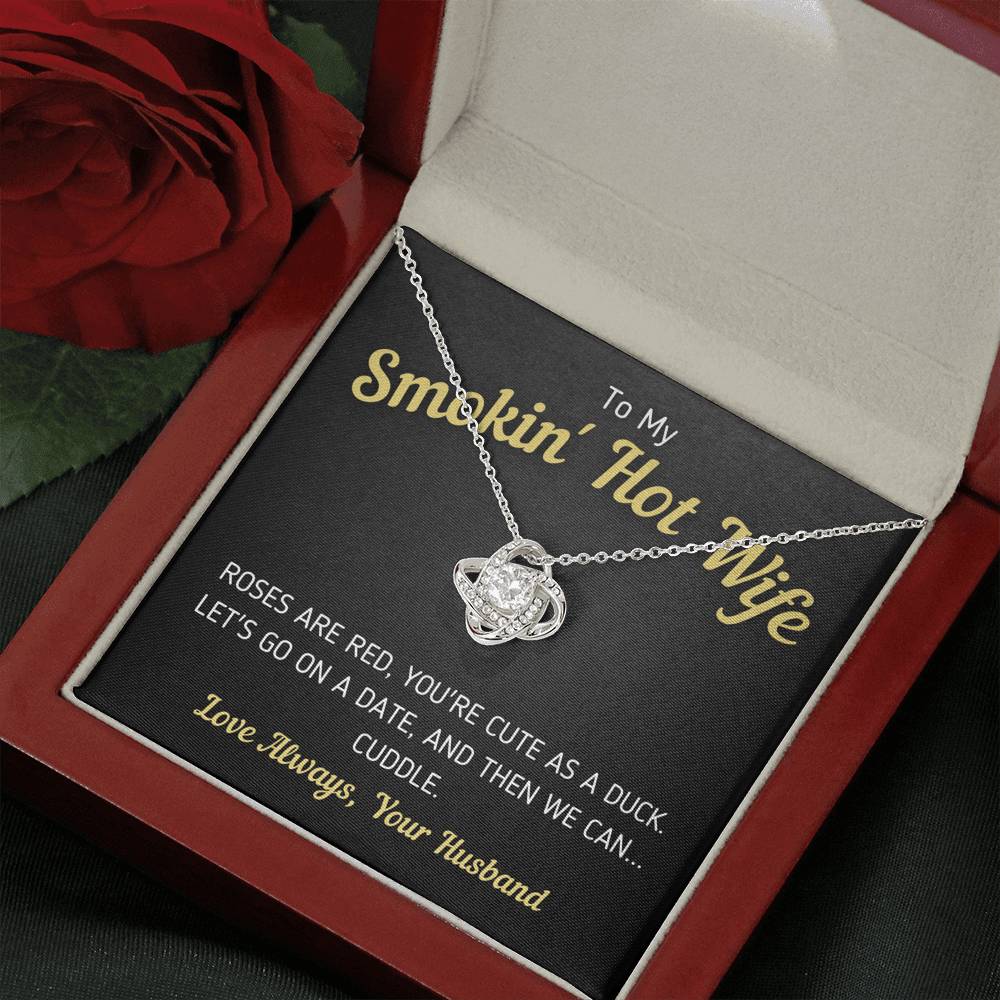 Funny "To My Smokin' Hot Wife - You're Cute As A Duck" Necklace Jewelry 