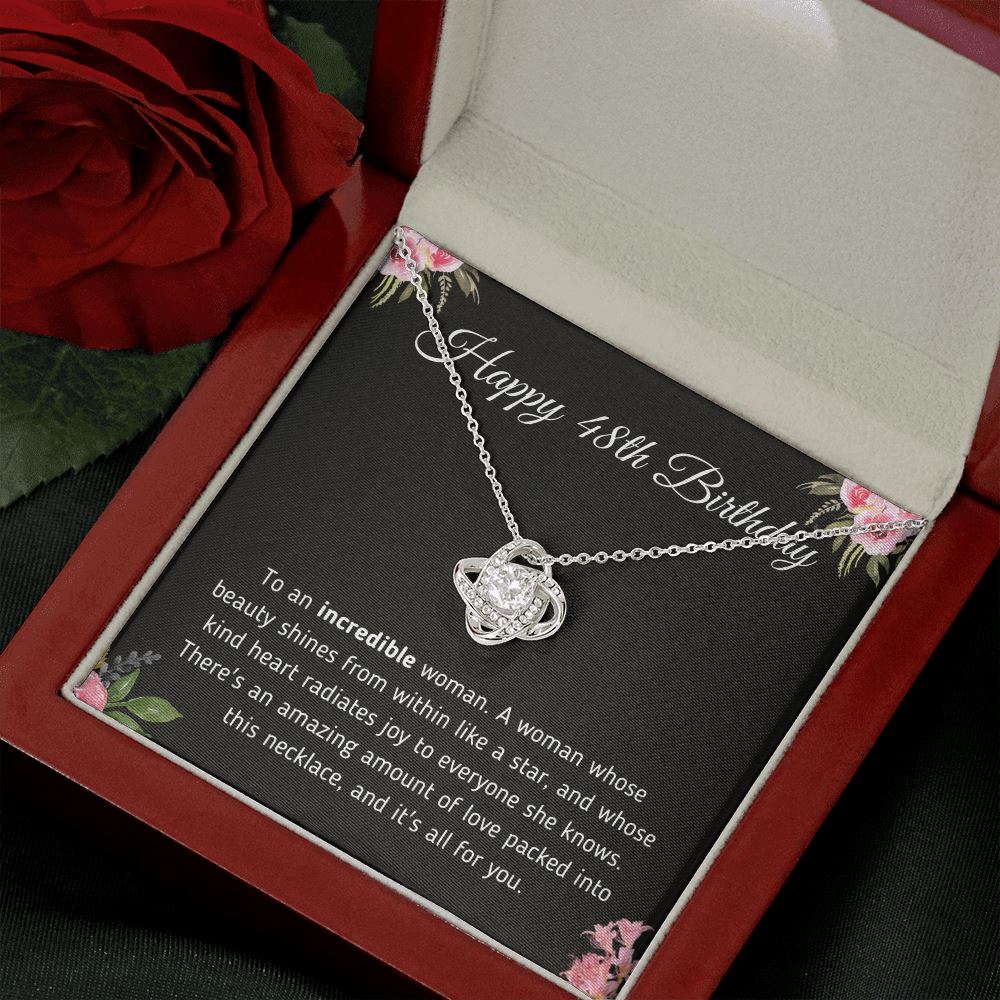 Happy 48th Birthday "To An Incredible Woman" Necklace Jewelry 