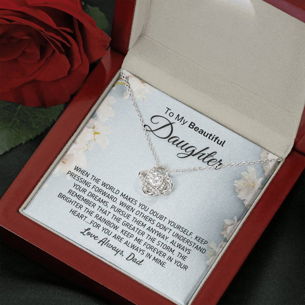 "To My Beautiful Daughter - The Greater The Storm" Love Dad Necklace (0112) Jewelry 