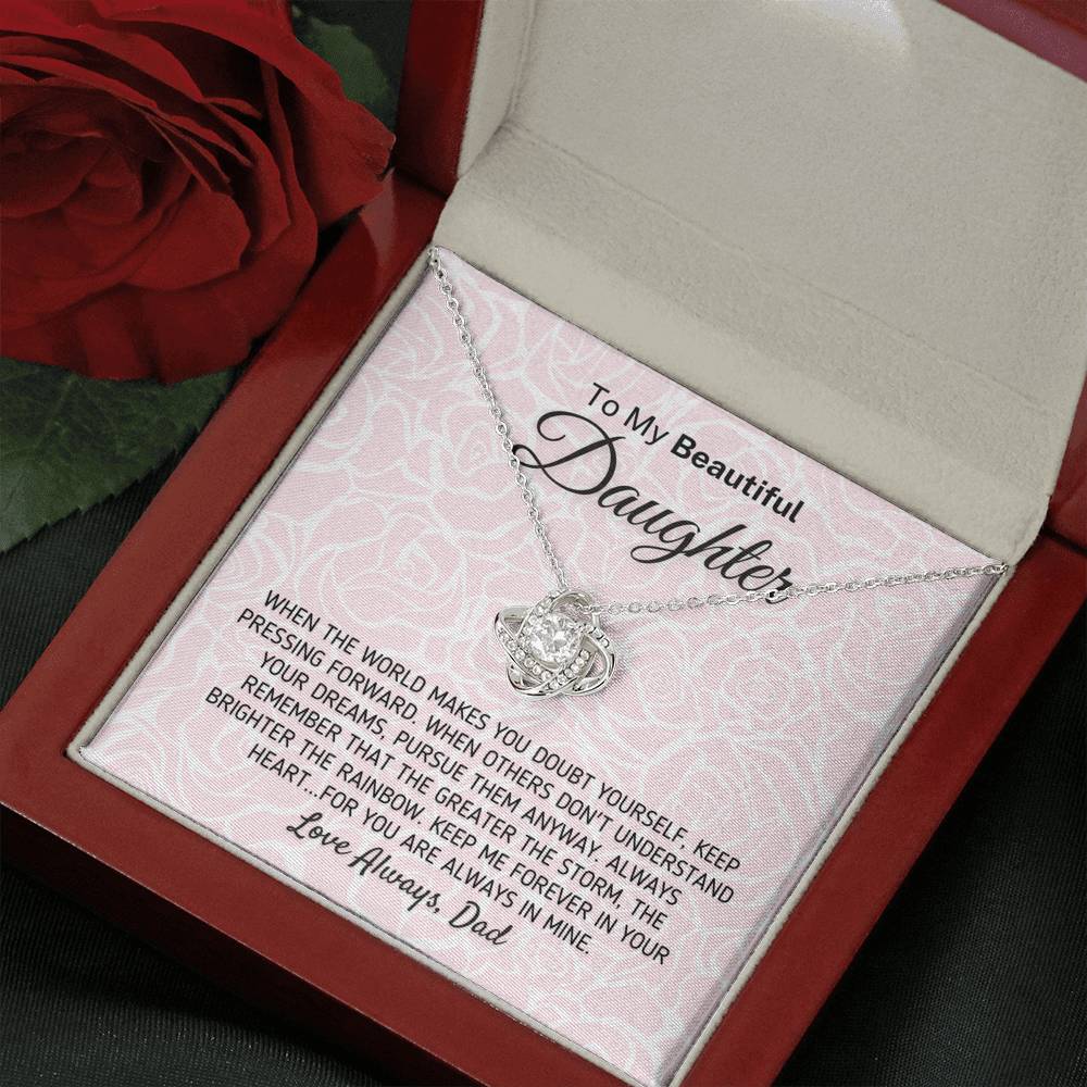 "To My Beautiful Daughter - The Greater The Storm" Love Dad Necklace (0117) Jewelry 