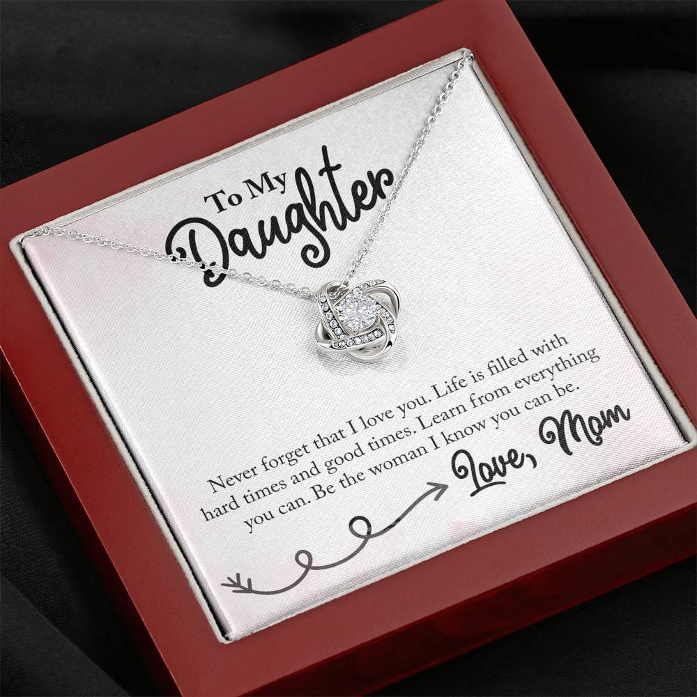 Gift for Daughter "Never Forget That I Love You" Necklace Jewelry 