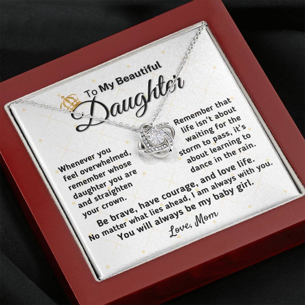 Gift for Daughter From Mom - "Straighten Your Crown" Knot Necklace (0127) Jewelry 