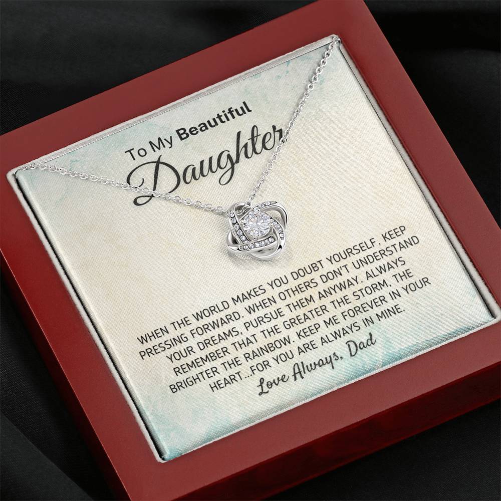 "To My Beautiful Daughter - The Greater The Storm" Love Dad Necklace (0114) Jewelry 