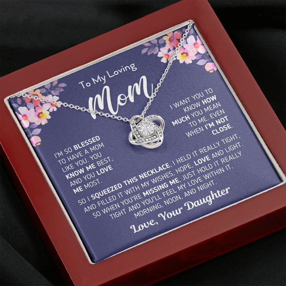 Gift For Mom From Daughter "I Am So Blessed" Necklace Jewelry 