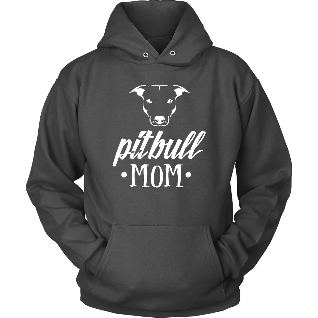 "Pit Bull Mom - Because Bad Ass Dog Mom Isn't An Official Title" - Shirts and Hoodies T-shirt Unisex Hoodie Charcoal S