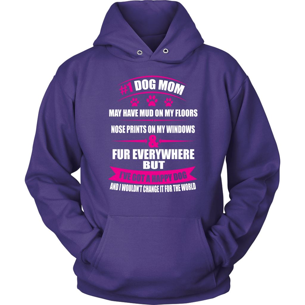 "#1 Dog Mom" - Shirts and Hoodies T-shirt Unisex Hoodie Purple S