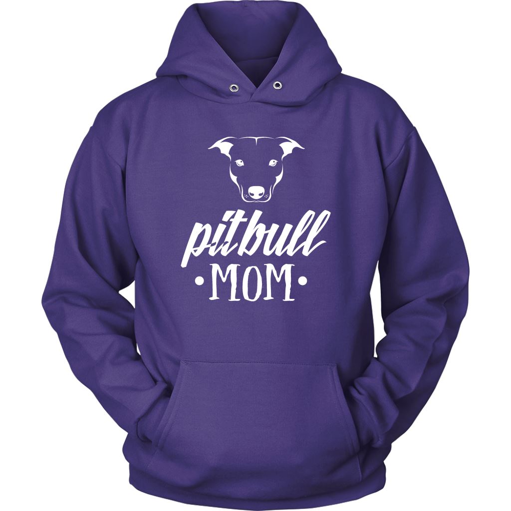 "Pit Bull Mom - Because Bad Ass Dog Mom Isn't An Official Title" - Shirts and Hoodies T-shirt Unisex Hoodie Purple S