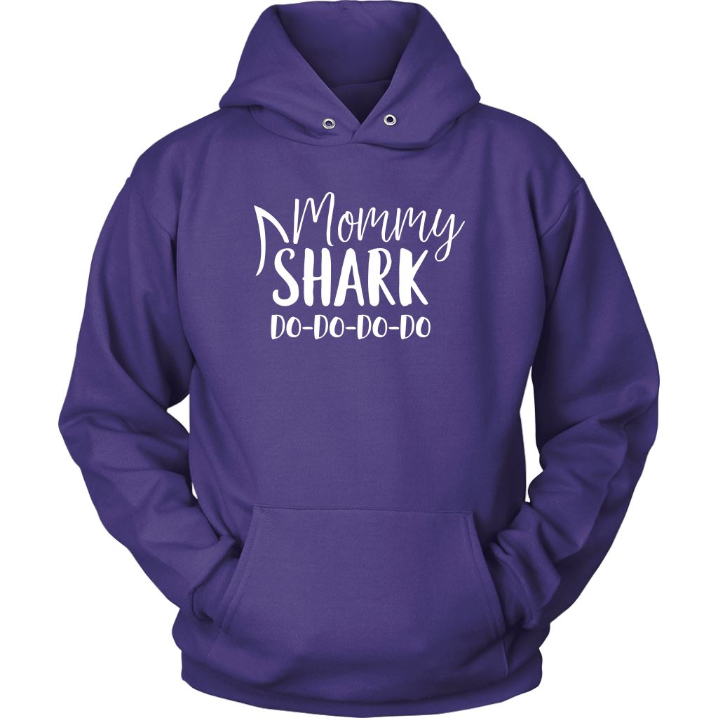Funny "Mommy Shark" Shirts and Hoodies T-shirt Unisex Hoodie Purple S