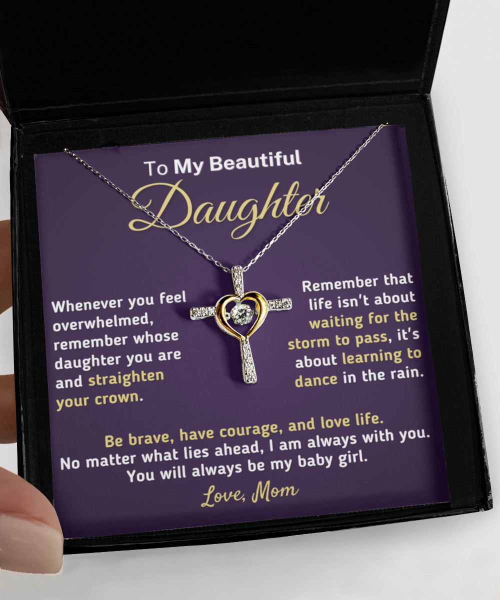 "To My Beautiful Daughter - Straighten Your Crown" Necklace Precious Jewelry 