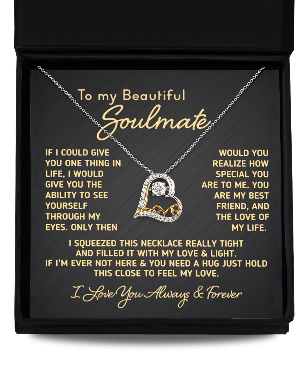 Gift for Soulmate "If I Could Give You One Thing" Heart Love Necklace Theme Precious Jewelry 