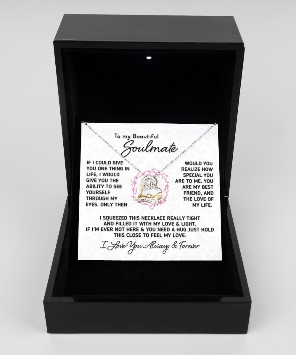 Gift for Soulmate "If I Could Give You One Thing" Heart Love Necklace Theme Precious Jewelry 