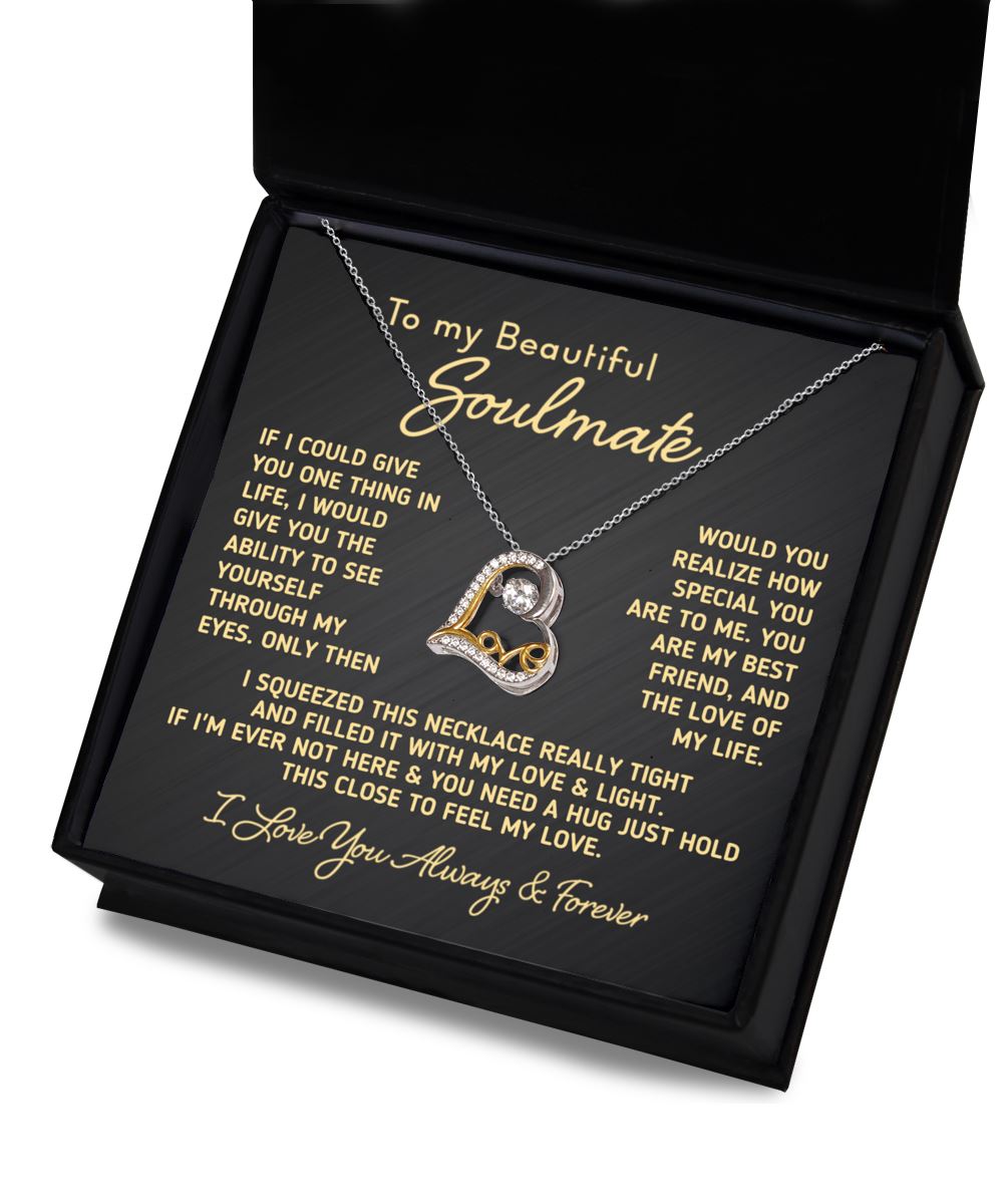 Gift for Soulmate "If I Could Give You One Thing" Heart Love Necklace Theme Precious Jewelry 