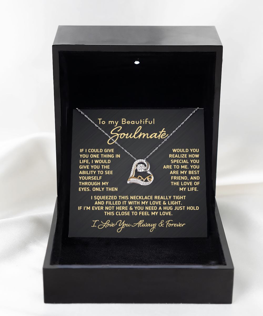 Gift for Soulmate "If I Could Give You One Thing" Heart Love Necklace Theme Precious Jewelry Love Dancing Necklace Luxury Box 