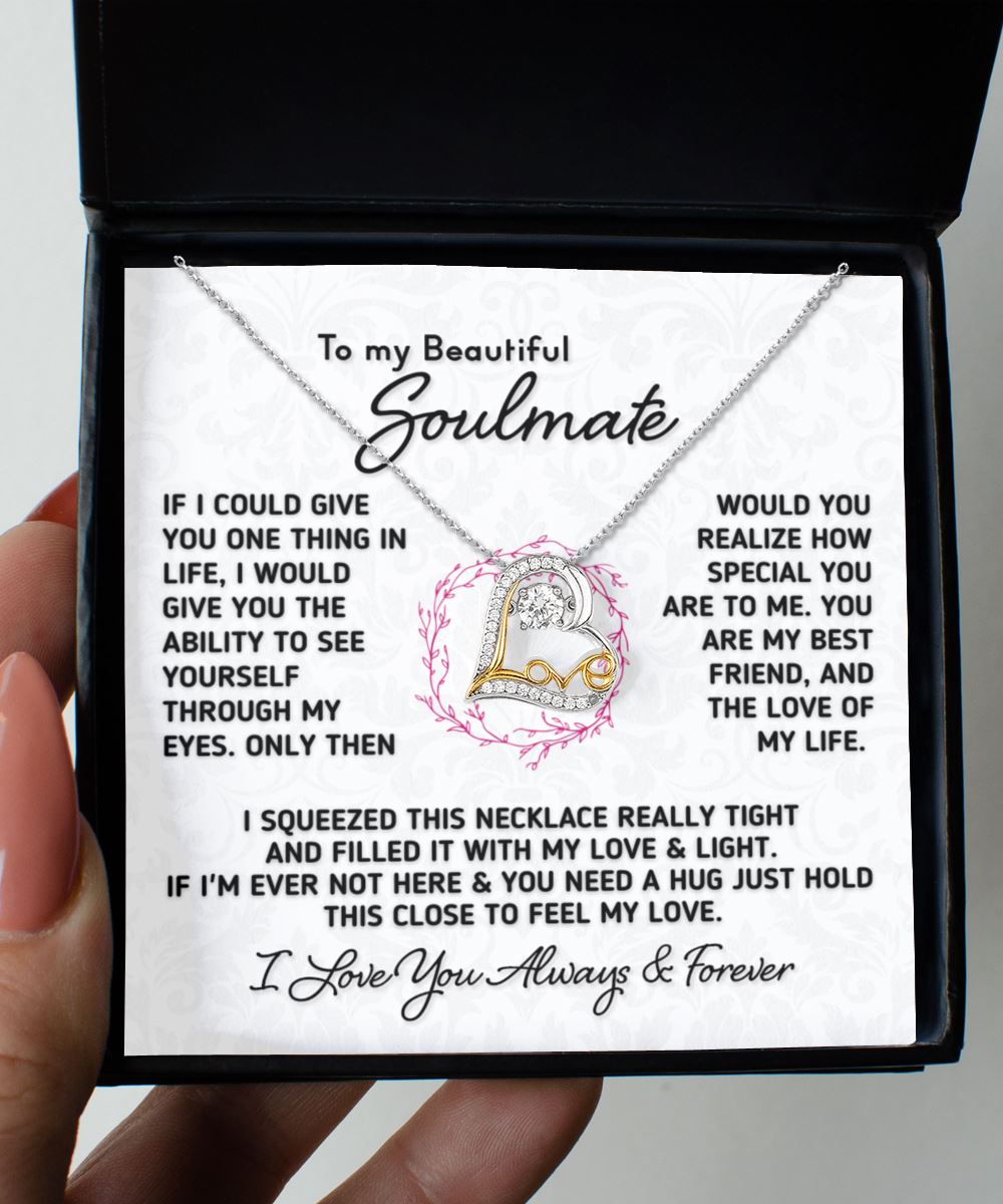 Gift for Soulmate "If I Could Give You One Thing" Heart Love Necklace Theme Precious Jewelry Love Dancing Necklace 