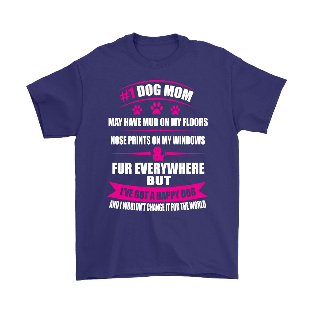 "#1 Dog Mom" - Shirts and Hoodies T-shirt Gildan Mens T-Shirt Purple S