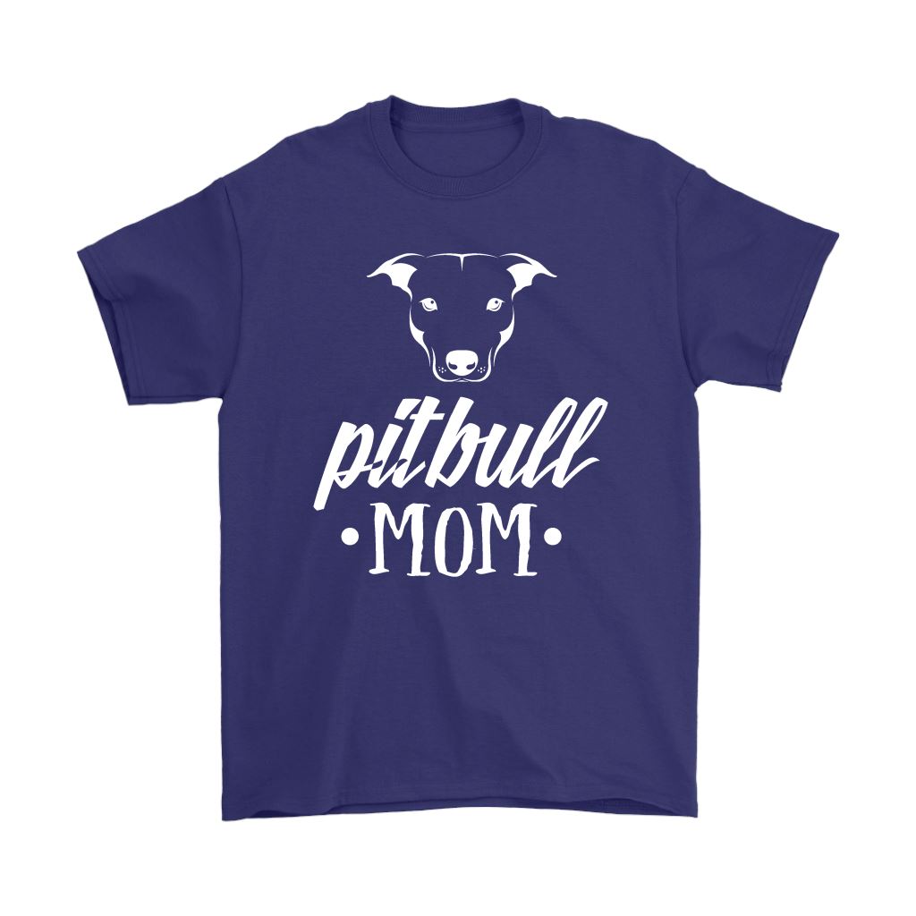 "Pit Bull Mom - Because Bad Ass Dog Mom Isn't An Official Title" - Shirts and Hoodies T-shirt Gildan Mens T-Shirt Purple S